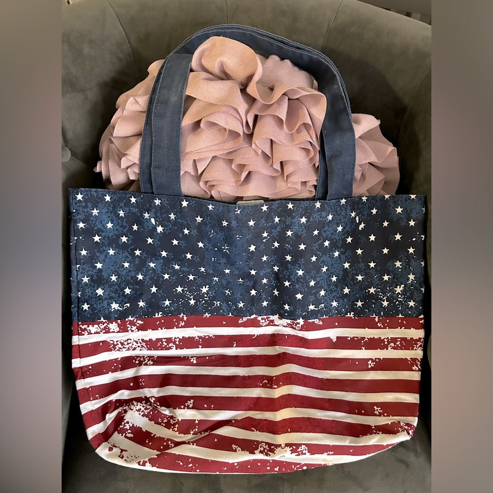 NWOT Flag Print Fabric Tote